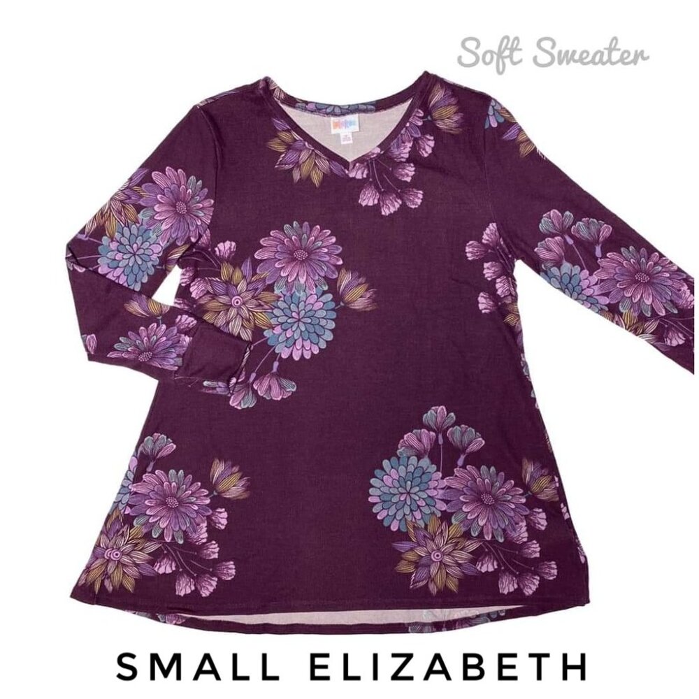 Purple Floral Sweater